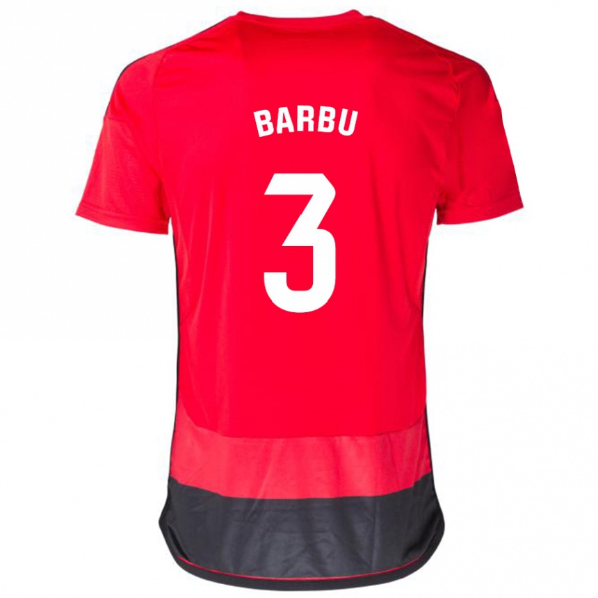 Vyrai Álex Barbu #3 Raudona Juoda Namų Marškinėliai 2023/24 T-Shirt