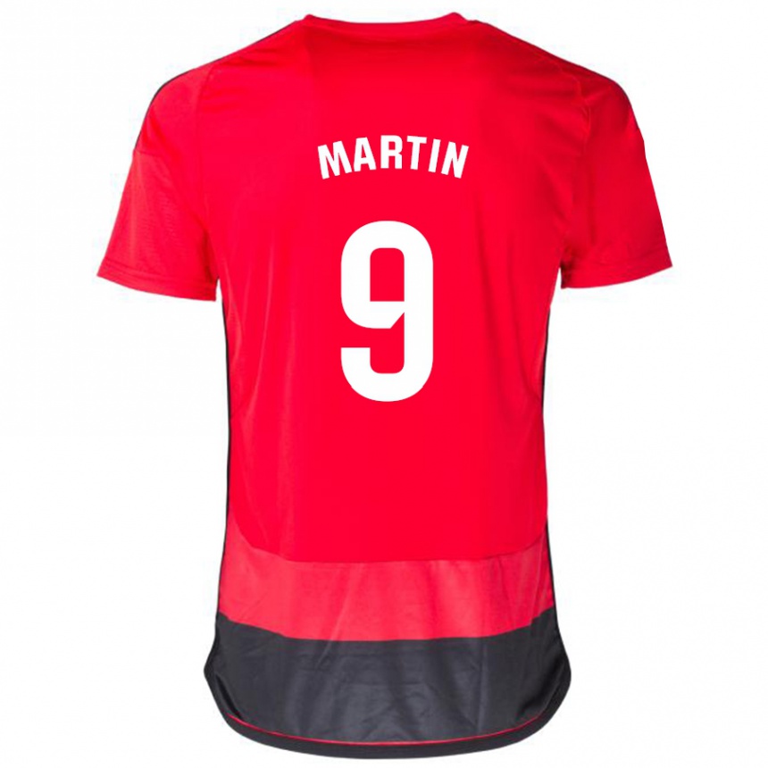 Vyrai Carlos Martin #9 Raudona Juoda Namų Marškinėliai 2023/24 T-Shirt