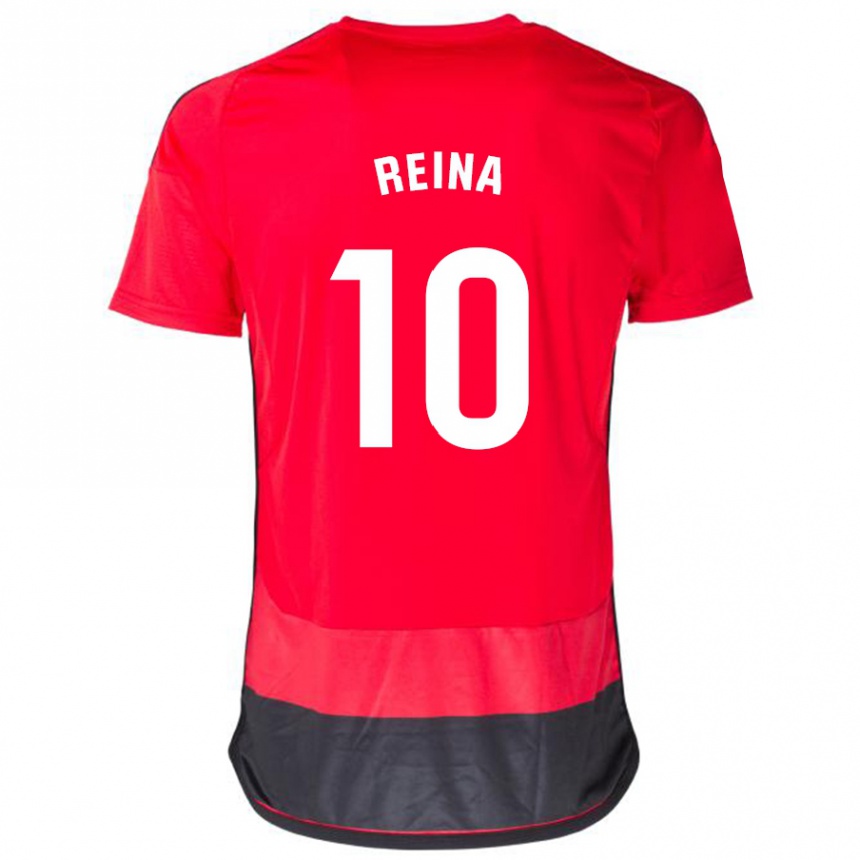 Vyrai Alberto Reina #10 Raudona Juoda Namų Marškinėliai 2023/24 T-Shirt