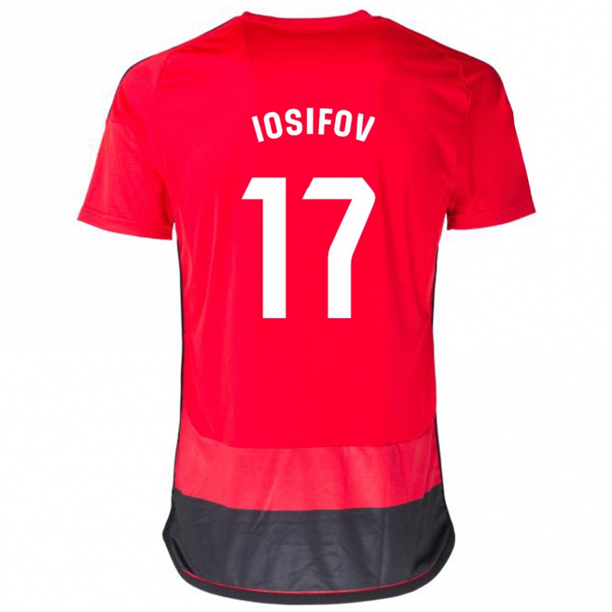 Vyrai Nikita Iosifov #17 Raudona Juoda Namų Marškinėliai 2023/24 T-Shirt