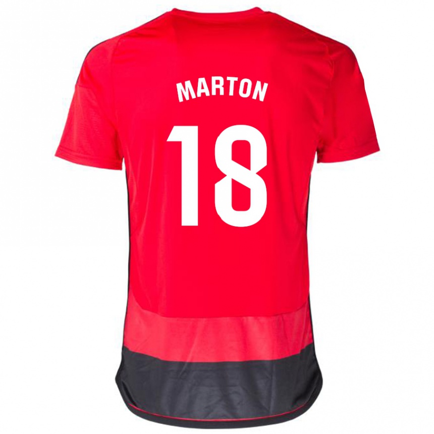 Vyrai Javier Martón #18 Raudona Juoda Namų Marškinėliai 2023/24 T-Shirt