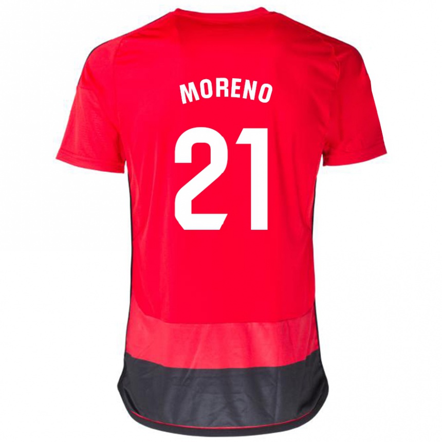 Vyrai Diego Moreno #21 Raudona Juoda Namų Marškinėliai 2023/24 T-Shirt