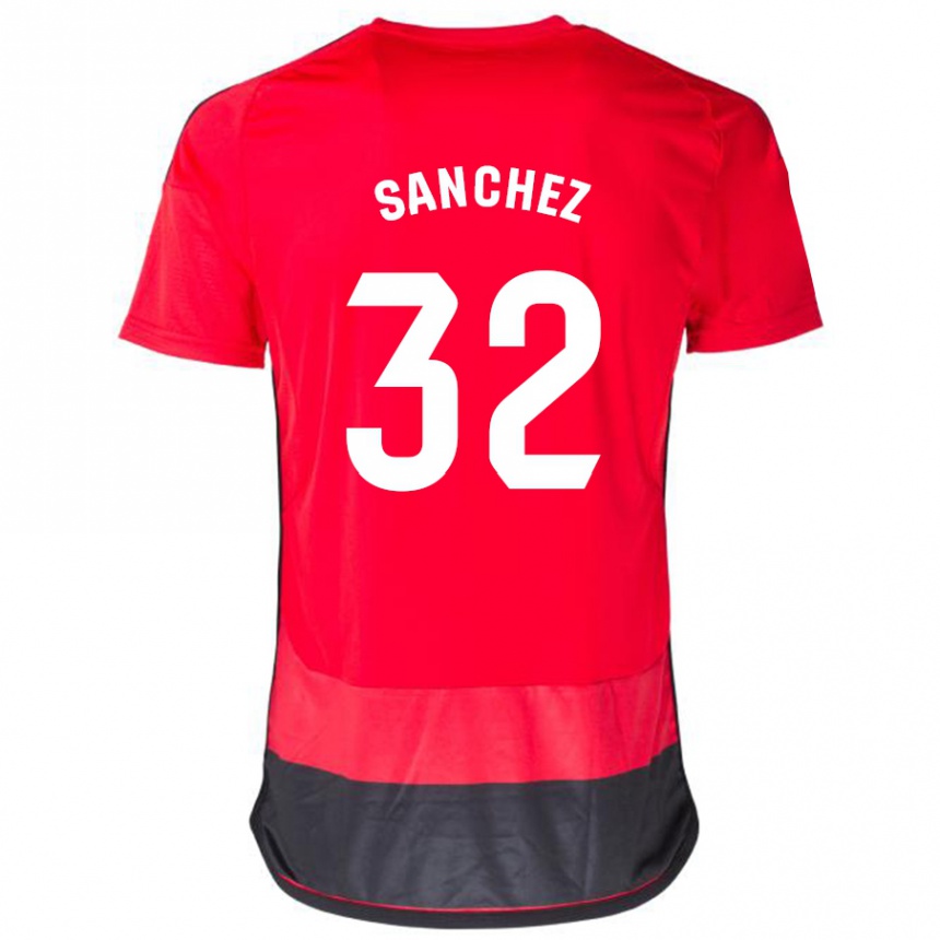 Vyrai Rubén Sánchez #32 Raudona Juoda Namų Marškinėliai 2023/24 T-Shirt