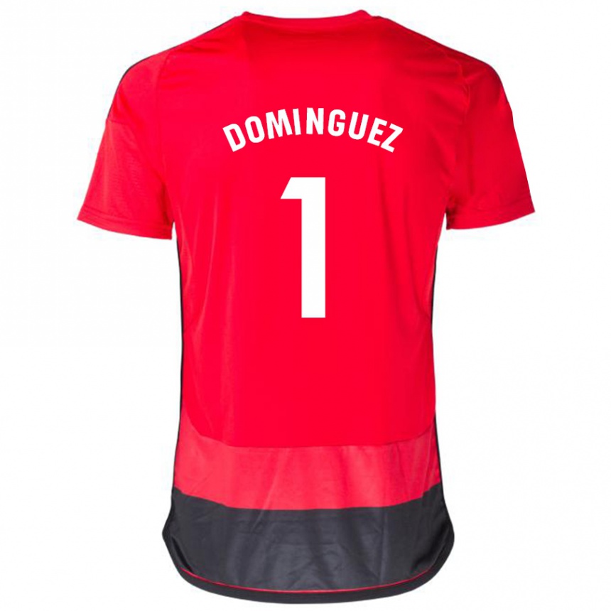 Vyrai Iago Domínguez #1 Raudona Juoda Namų Marškinėliai 2023/24 T-Shirt