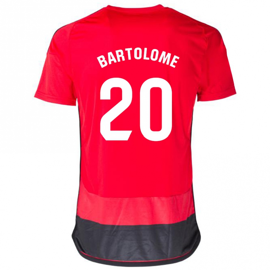 Vyrai Diego Bartolomé #20 Raudona Juoda Namų Marškinėliai 2023/24 T-Shirt