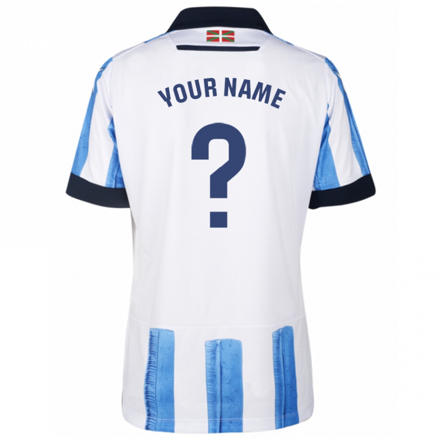 Vyrai Jūsų Vardas #0 Mėlyna Balta Namų Marškinėliai 2023/24 T-Shirt