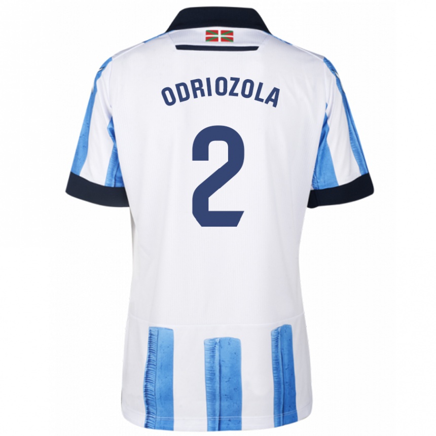 Vyrai Alvaro Odriozola #2 Mėlyna Balta Namų Marškinėliai 2023/24 T-Shirt