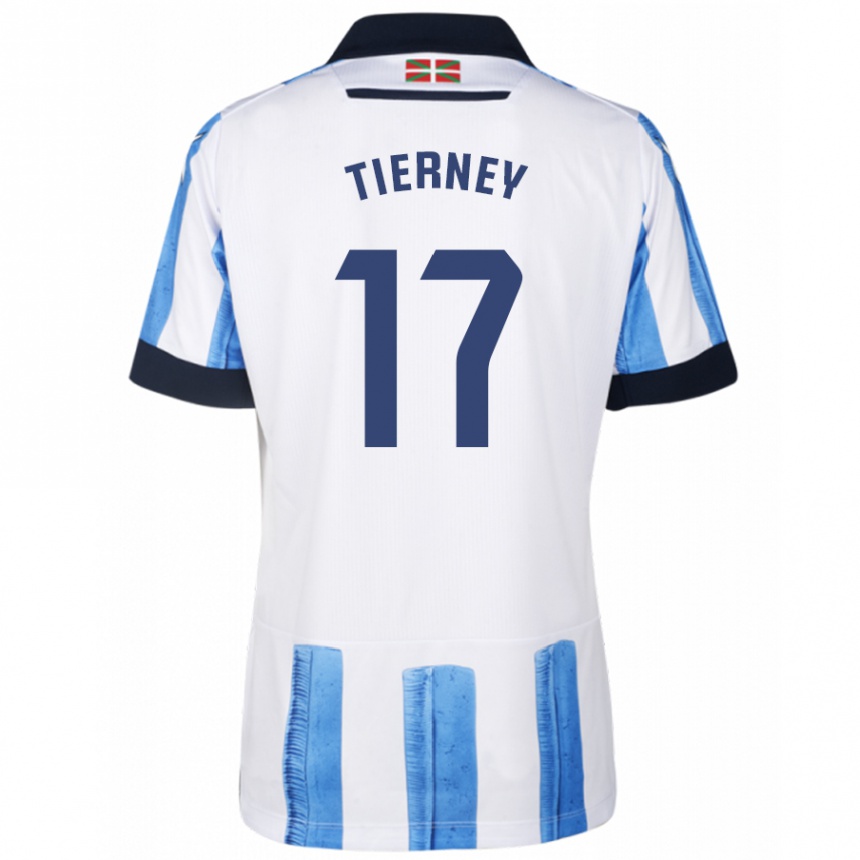Vyrai Kieran Tierney #17 Mėlyna Balta Namų Marškinėliai 2023/24 T-Shirt