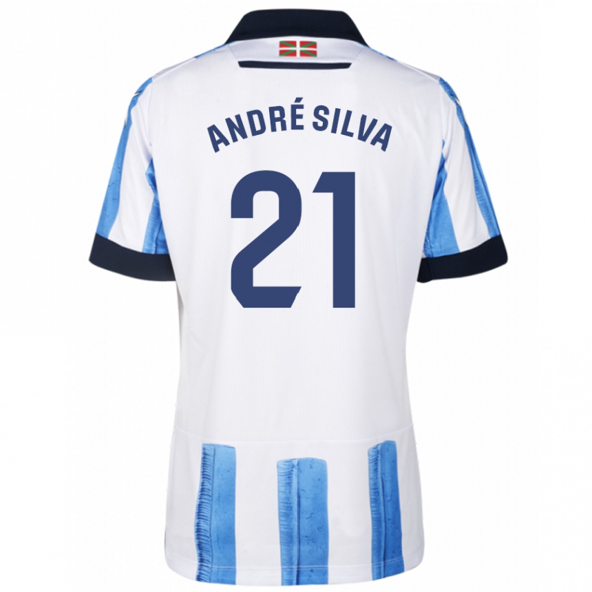 Vyrai André Silva #21 Mėlyna Balta Namų Marškinėliai 2023/24 T-Shirt