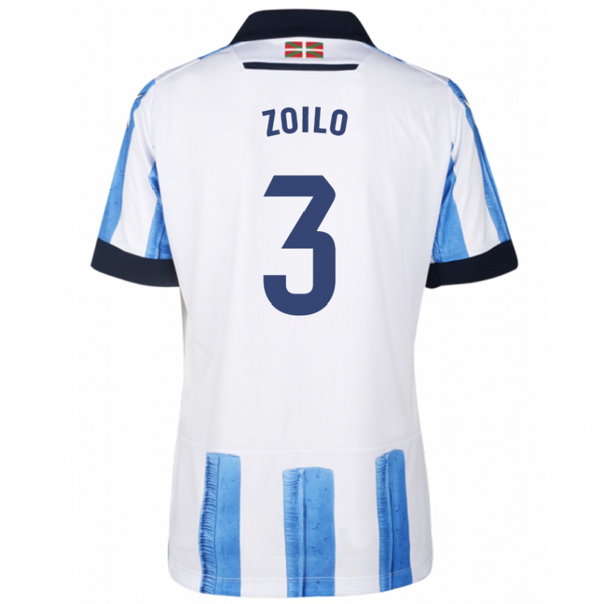 Vyrai Ander Zoilo #3 Mėlyna Balta Namų Marškinėliai 2023/24 T-Shirt