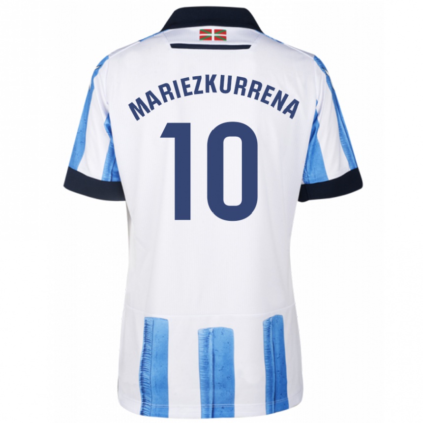 Vyrai Arkaitz Mariezkurrena #10 Mėlyna Balta Namų Marškinėliai 2023/24 T-Shirt