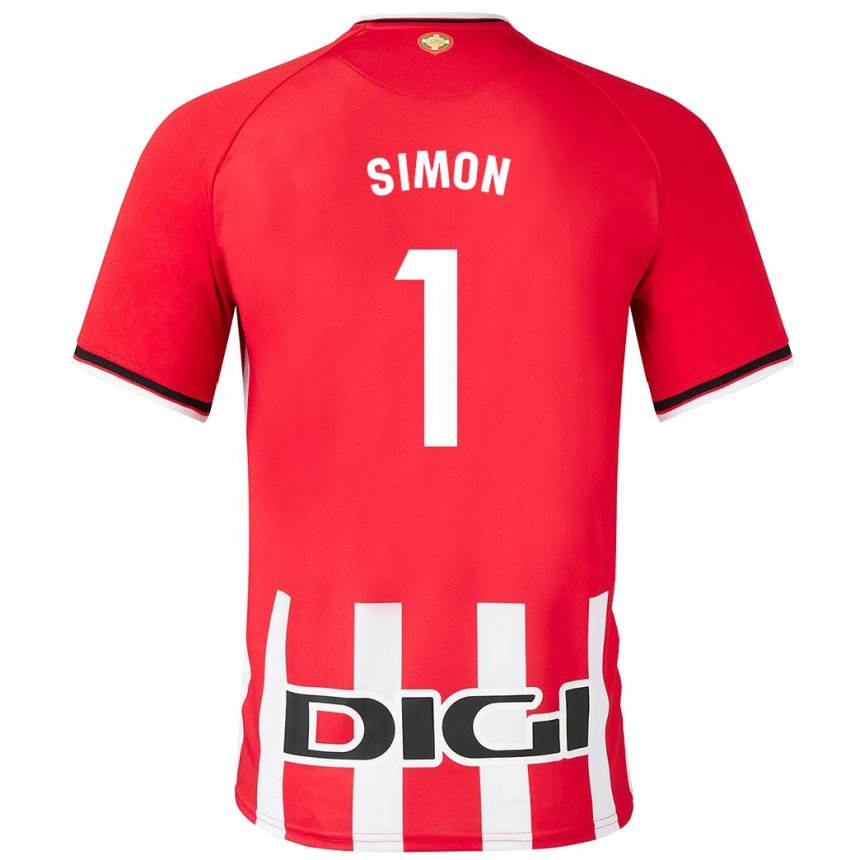 Vyrai Unai Simón #1 Raudona Namų Marškinėliai 2023/24 T-Shirt