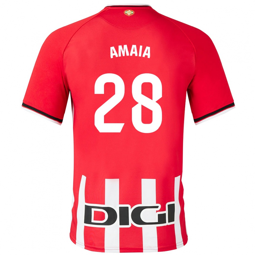 Vyrai Amaia Martinez De La Peña #28 Raudona Namų Marškinėliai 2023/24 T-Shirt