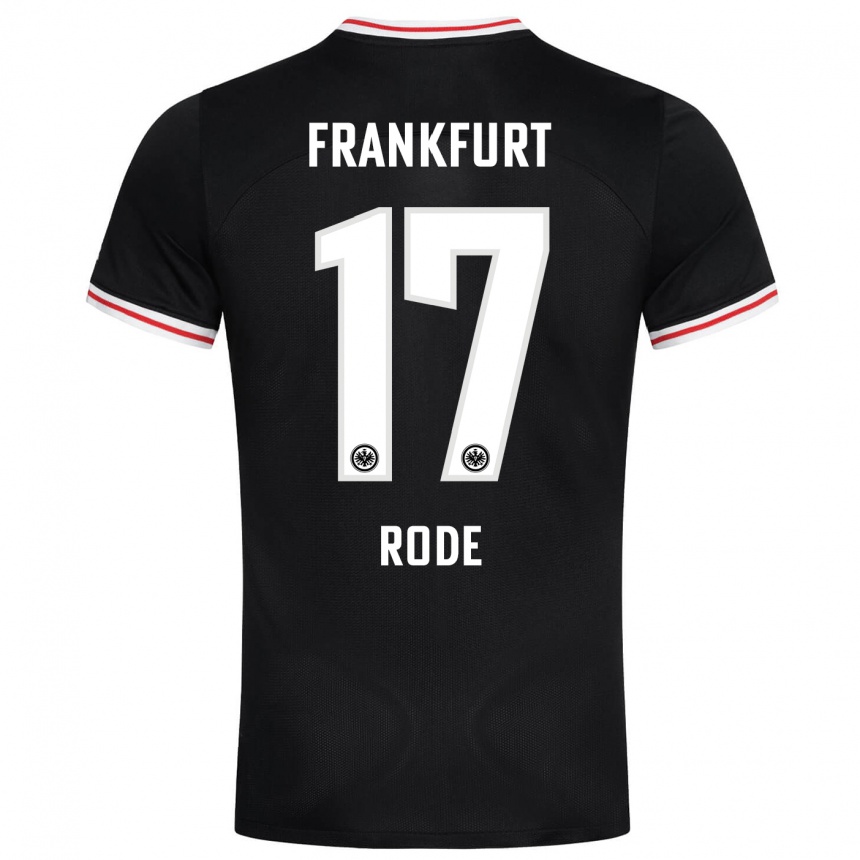 Vyrai Sebastian Rode #17 Juoda Išvykos Marškinėliai 2023/24 T-Shirt