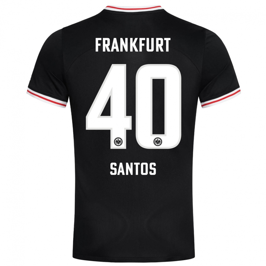 Vyrai Kauã Santos #40 Juoda Išvykos Marškinėliai 2023/24 T-Shirt