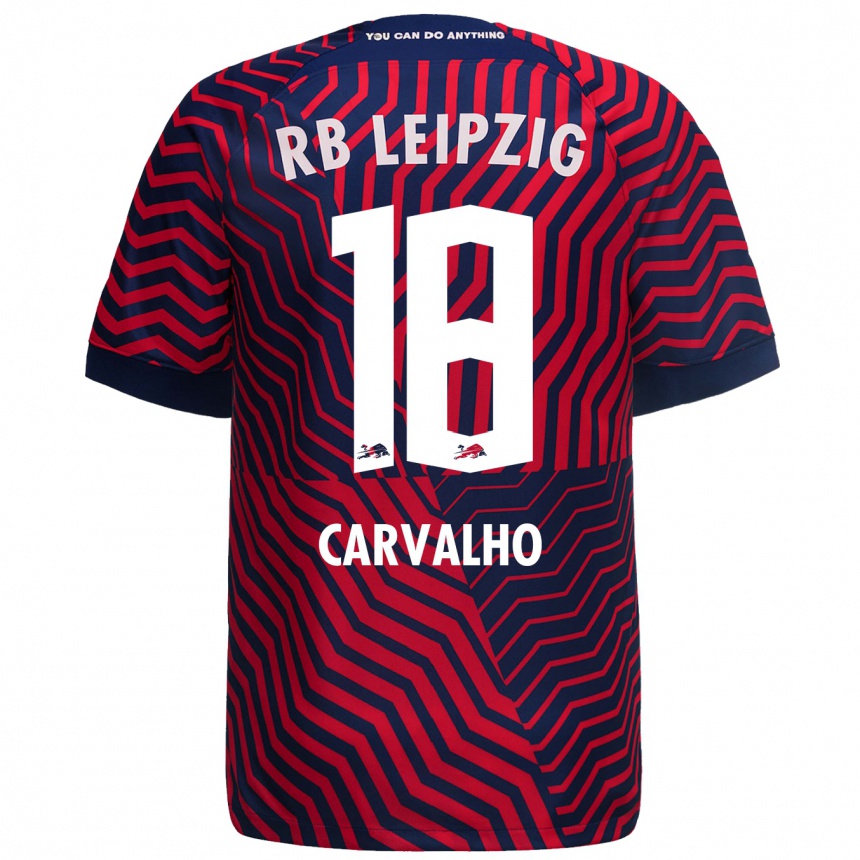 Vyrai Fabio Carvalho #18 Mėlyna Raudona Išvykos Marškinėliai 2023/24 T-Shirt