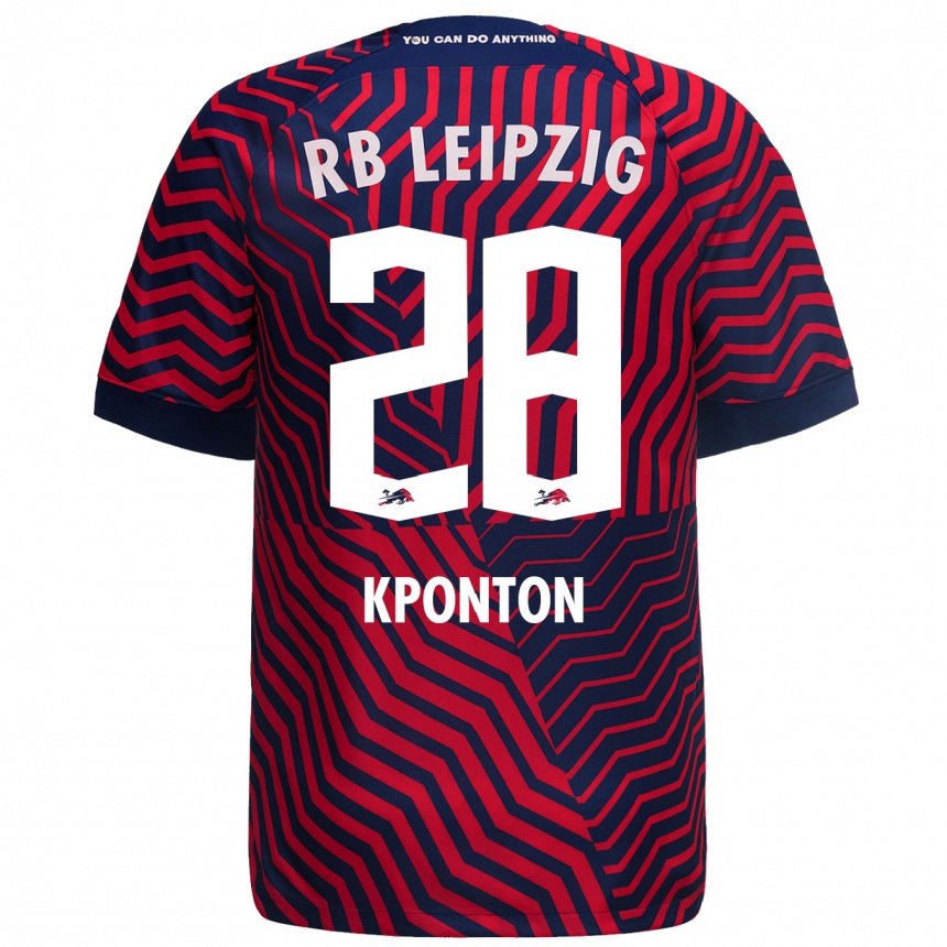 Vyrai Marwan Kponton #28 Mėlyna Raudona Išvykos Marškinėliai 2023/24 T-Shirt