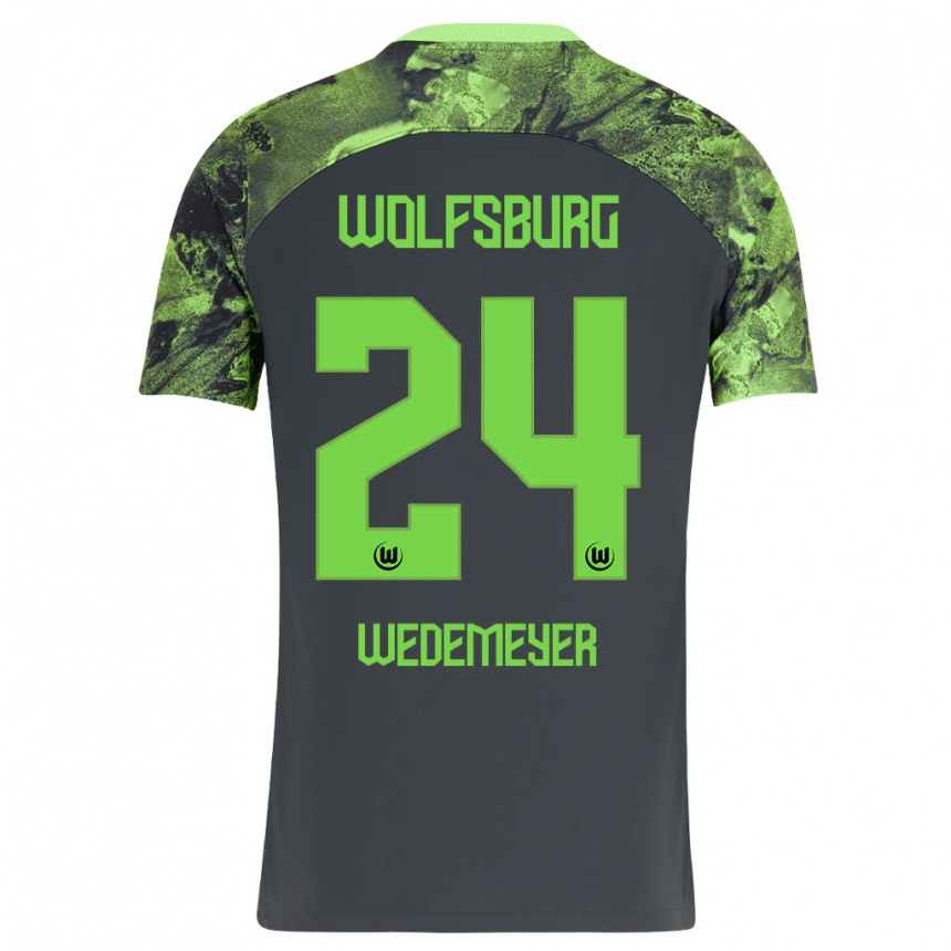 Vyrai Joelle Wedemeyer #24 Tamsiai Pilka Išvykos Marškinėliai 2023/24 T-Shirt