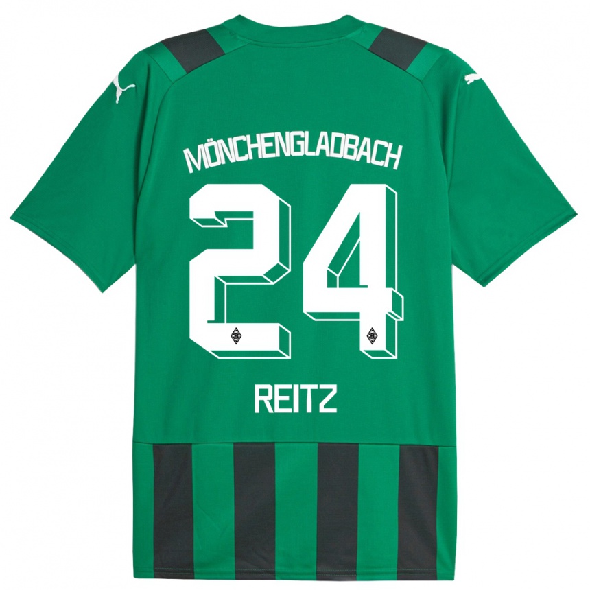Vyrai Tony Reitz #24 Juoda Žalia Išvykos Marškinėliai 2023/24 T-Shirt