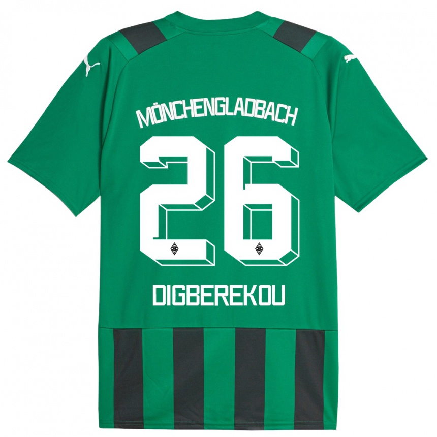 Vyrai Ibrahim Digberekou #26 Juoda Žalia Išvykos Marškinėliai 2023/24 T-Shirt