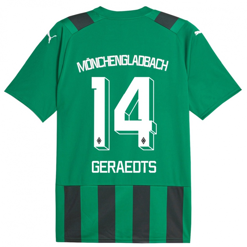 Vyrai Kelsey Geraedts #14 Juoda Žalia Išvykos Marškinėliai 2023/24 T-Shirt