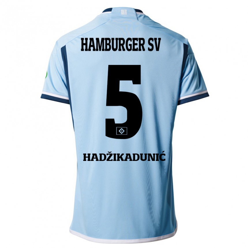 Vyrai Dennis Hadzikadunic #5 Mėlyna Išvykos Marškinėliai 2023/24 T-Shirt