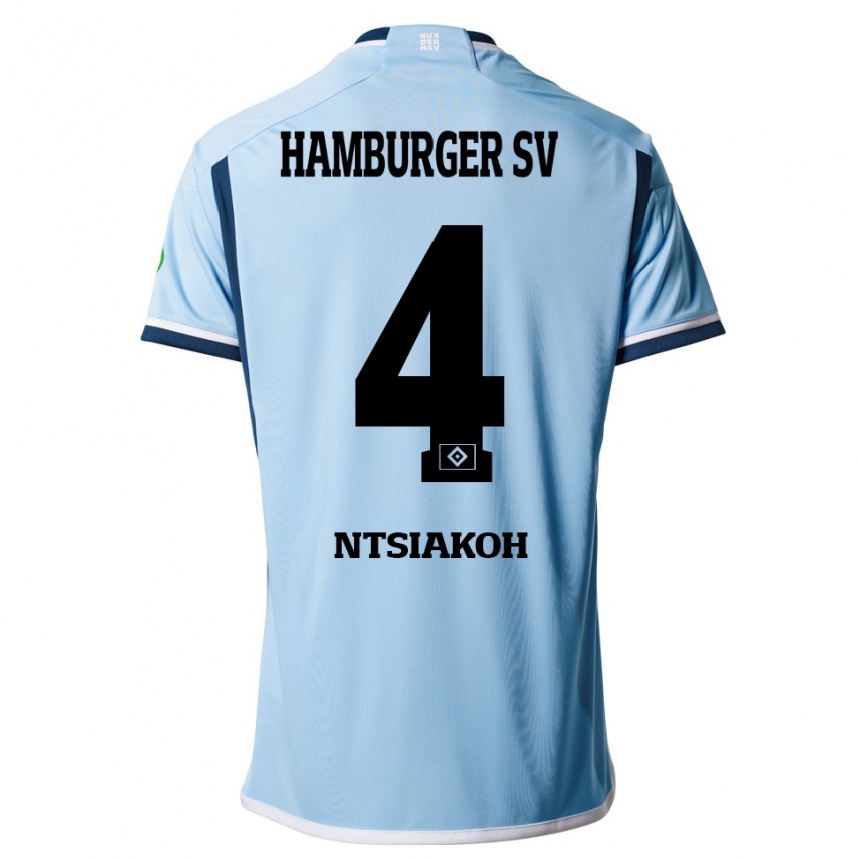 Vyrai Emmanuel Ntsiakoh #4 Mėlyna Išvykos Marškinėliai 2023/24 T-Shirt