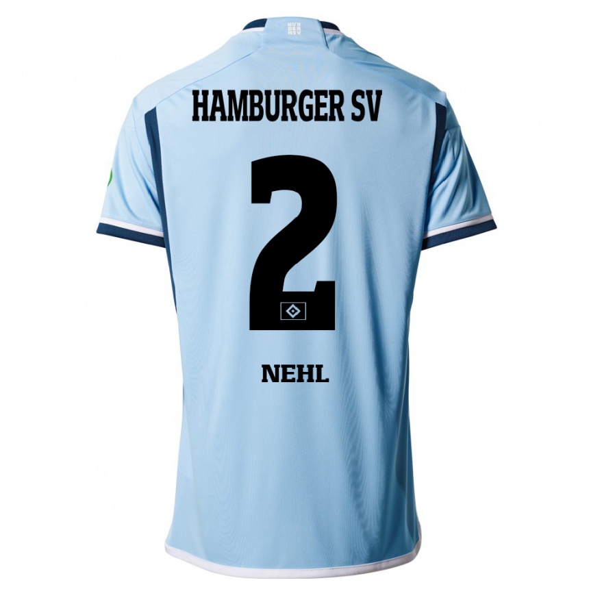 Vyrai Julius Nehl #2 Mėlyna Išvykos Marškinėliai 2023/24 T-Shirt