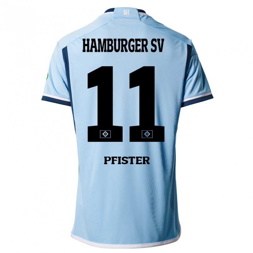 Vyrai Edward Pfister #11 Mėlyna Išvykos Marškinėliai 2023/24 T-Shirt