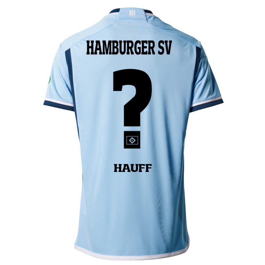 Vyrai Daniel Hauff #0 Mėlyna Išvykos Marškinėliai 2023/24 T-Shirt