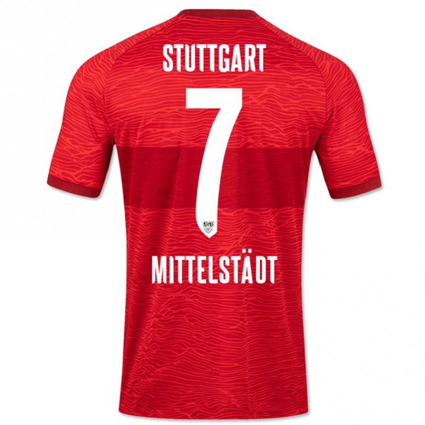 Vyrai Maximilian Mittelstädt #7 Raudona Išvykos Marškinėliai 2023/24 T-Shirt