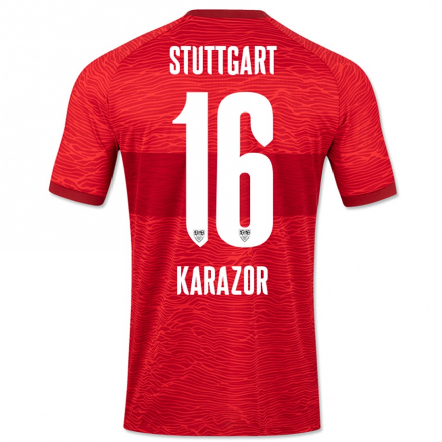 Vyrai Atakan Karazor #16 Raudona Išvykos Marškinėliai 2023/24 T-Shirt