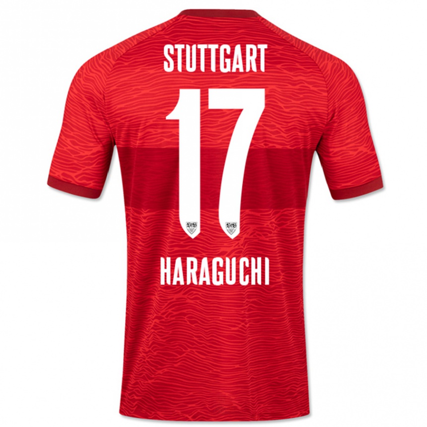 Vyrai Genki Haraguchi #17 Raudona Išvykos Marškinėliai 2023/24 T-Shirt