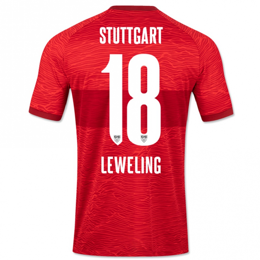 Vyrai Jamie Leweling #18 Raudona Išvykos Marškinėliai 2023/24 T-Shirt