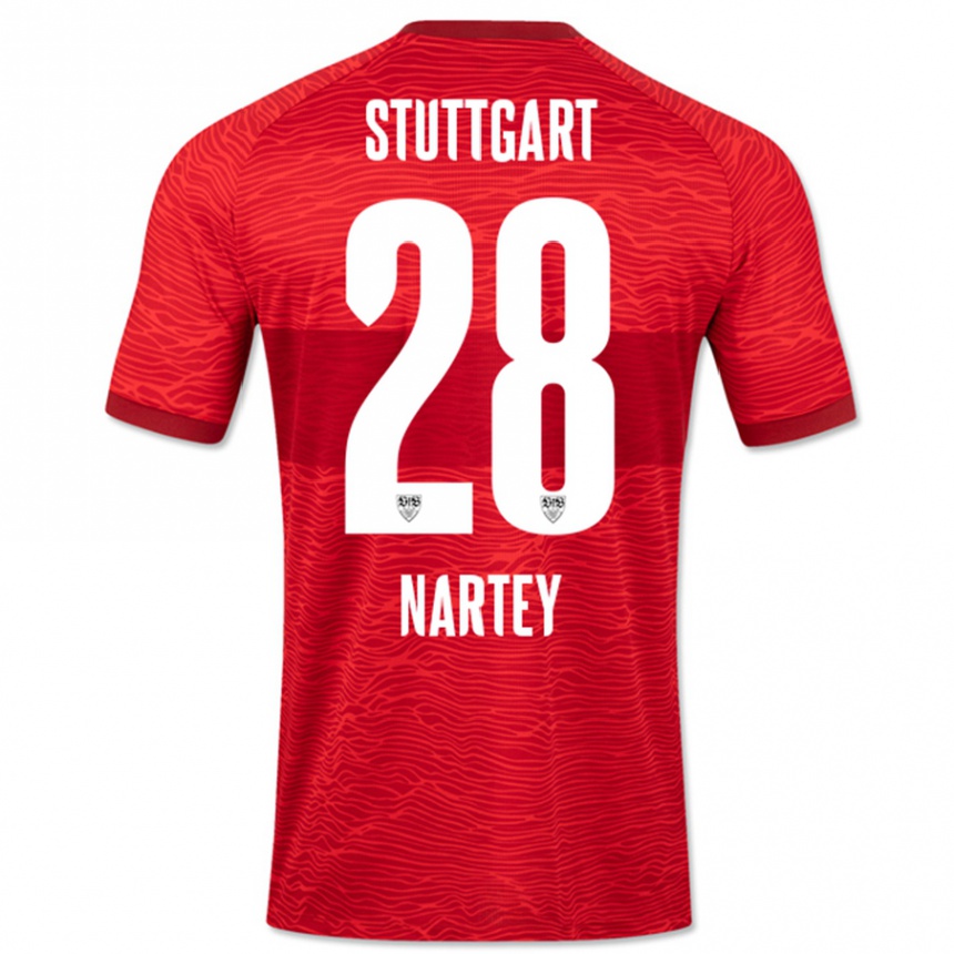 Vyrai Nikolas Nartey #28 Raudona Išvykos Marškinėliai 2023/24 T-Shirt