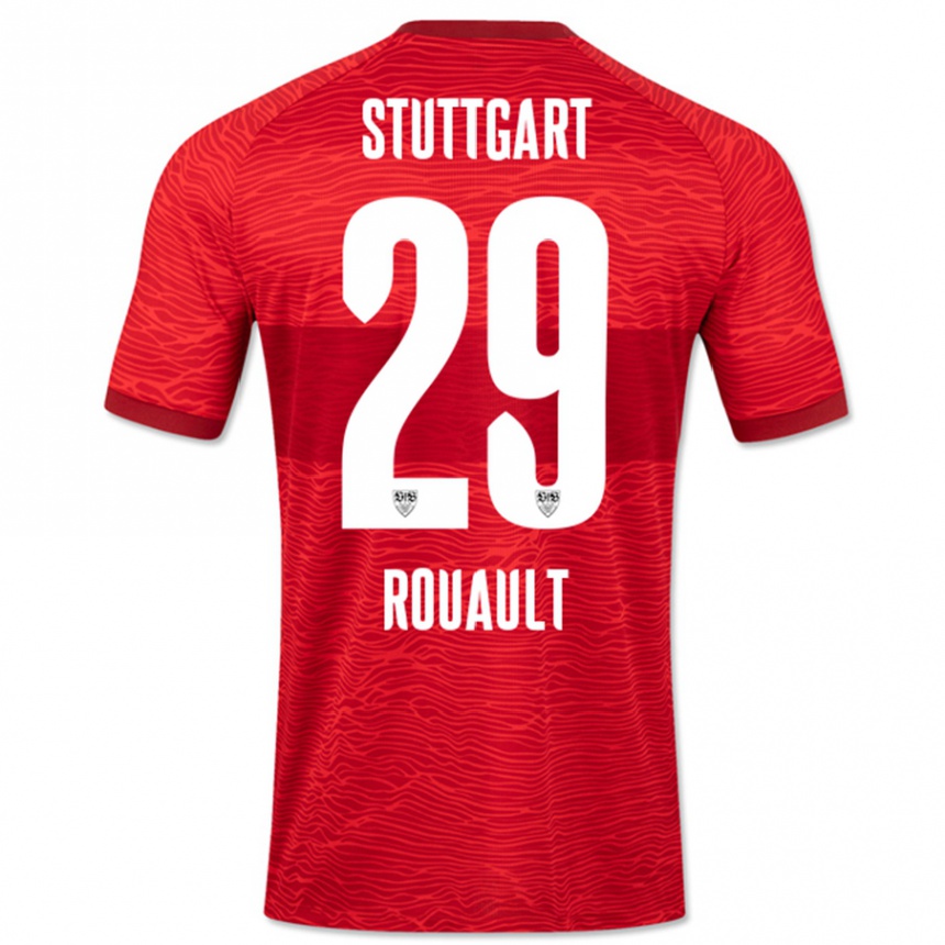 Vyrai Anthony Rouault #29 Raudona Išvykos Marškinėliai 2023/24 T-Shirt