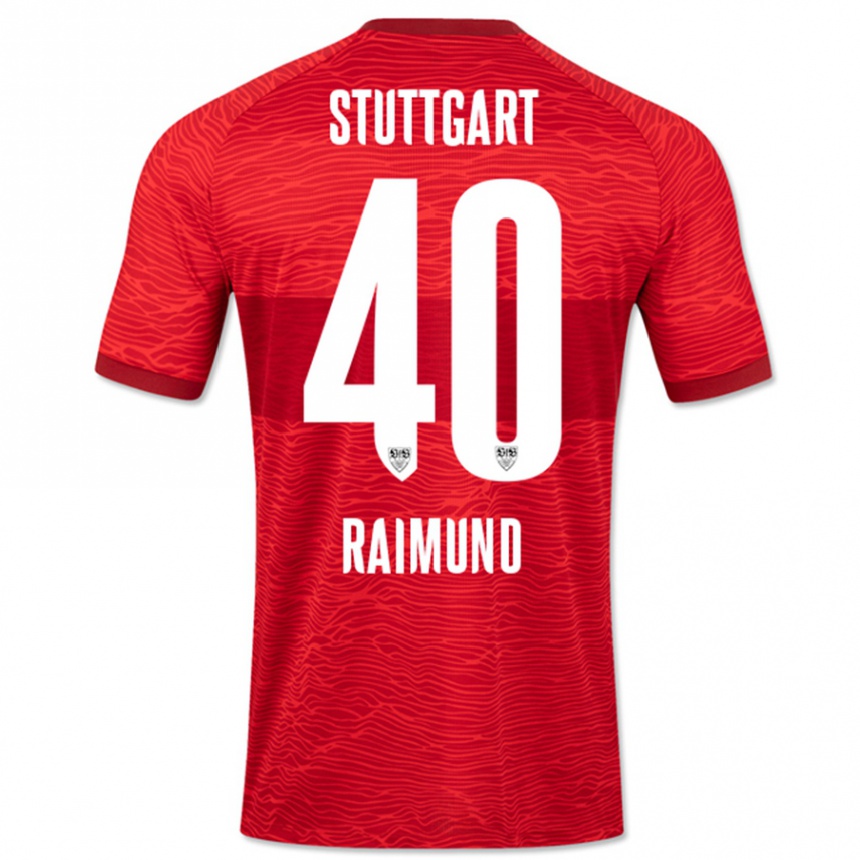 Vyrai Luca Raimund #40 Raudona Išvykos Marškinėliai 2023/24 T-Shirt