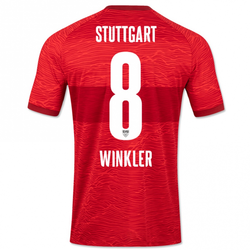 Vyrai Nathan Winkler #8 Raudona Išvykos Marškinėliai 2023/24 T-Shirt