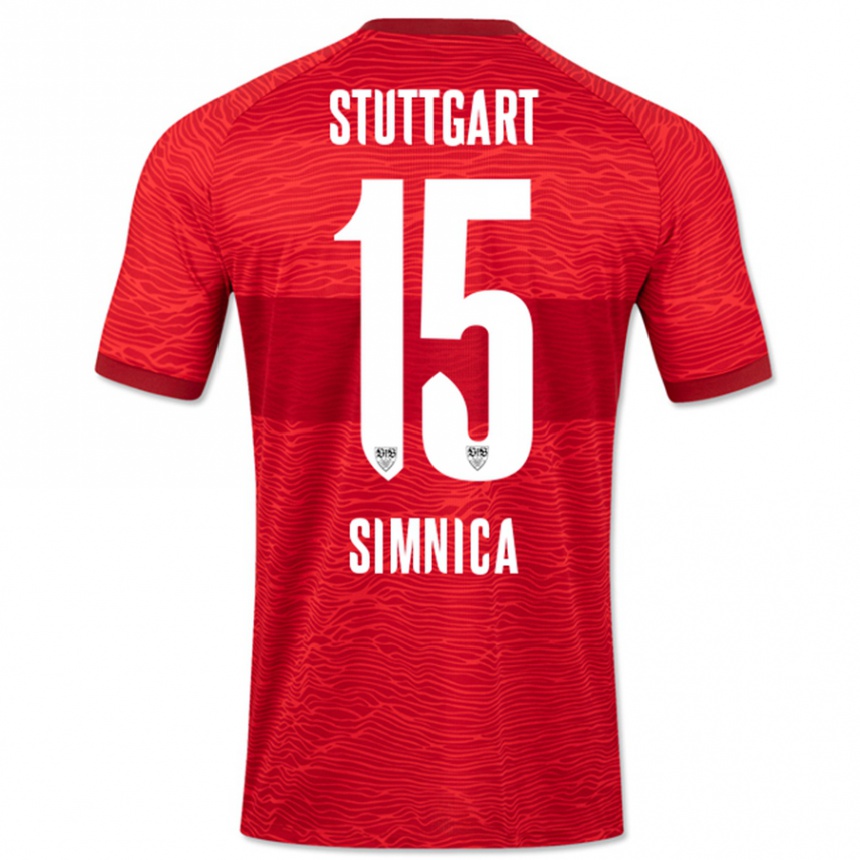 Vyrai Luan Simnica #15 Raudona Išvykos Marškinėliai 2023/24 T-Shirt