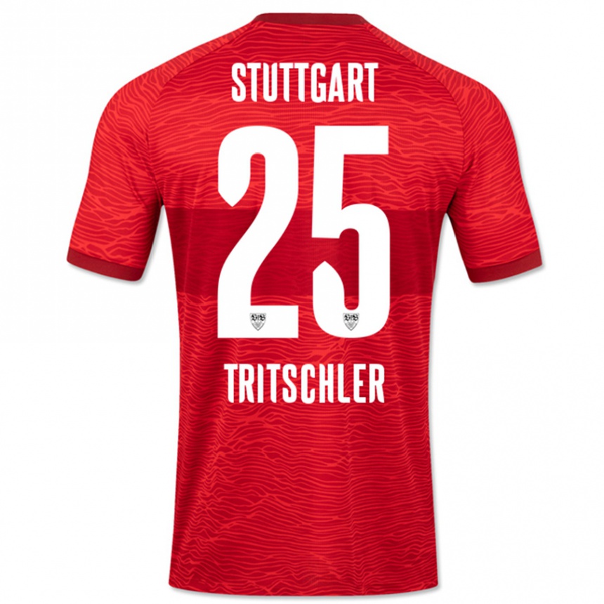 Vyrai David Tritschler #25 Raudona Išvykos Marškinėliai 2023/24 T-Shirt