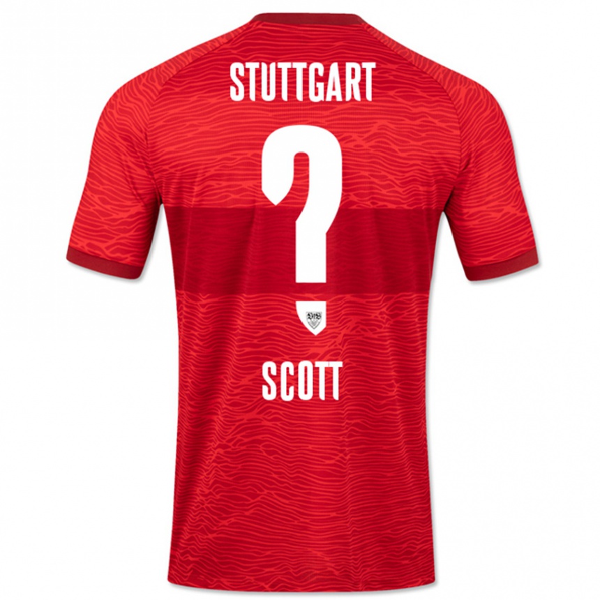 Vyrai Elijah Scott #0 Raudona Išvykos Marškinėliai 2023/24 T-Shirt