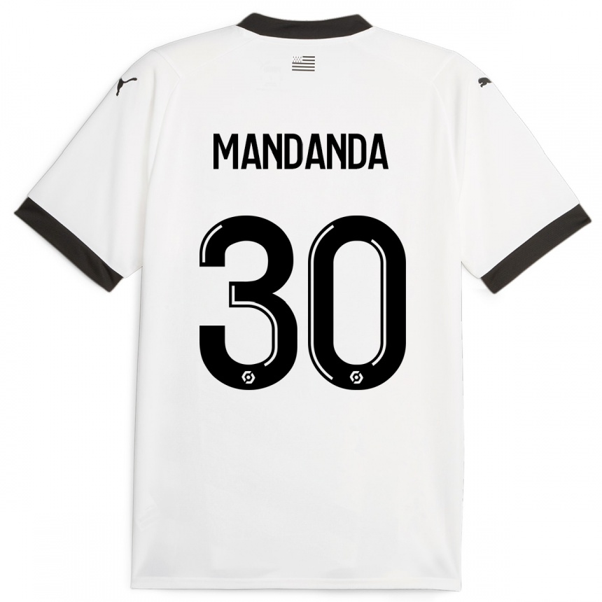 Vyrai Steve Mandanda #30 Baltas Išvykos Marškinėliai 2023/24 T-Shirt