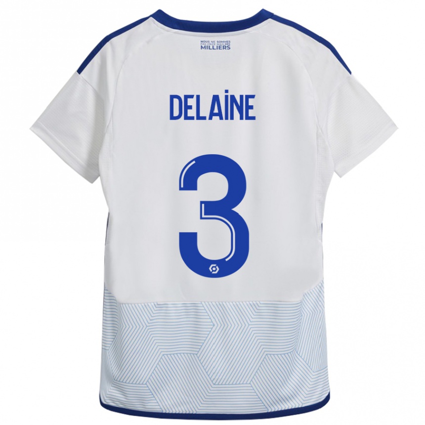 Vyrai Thomas Delaine #3 Baltas Išvykos Marškinėliai 2023/24 T-Shirt