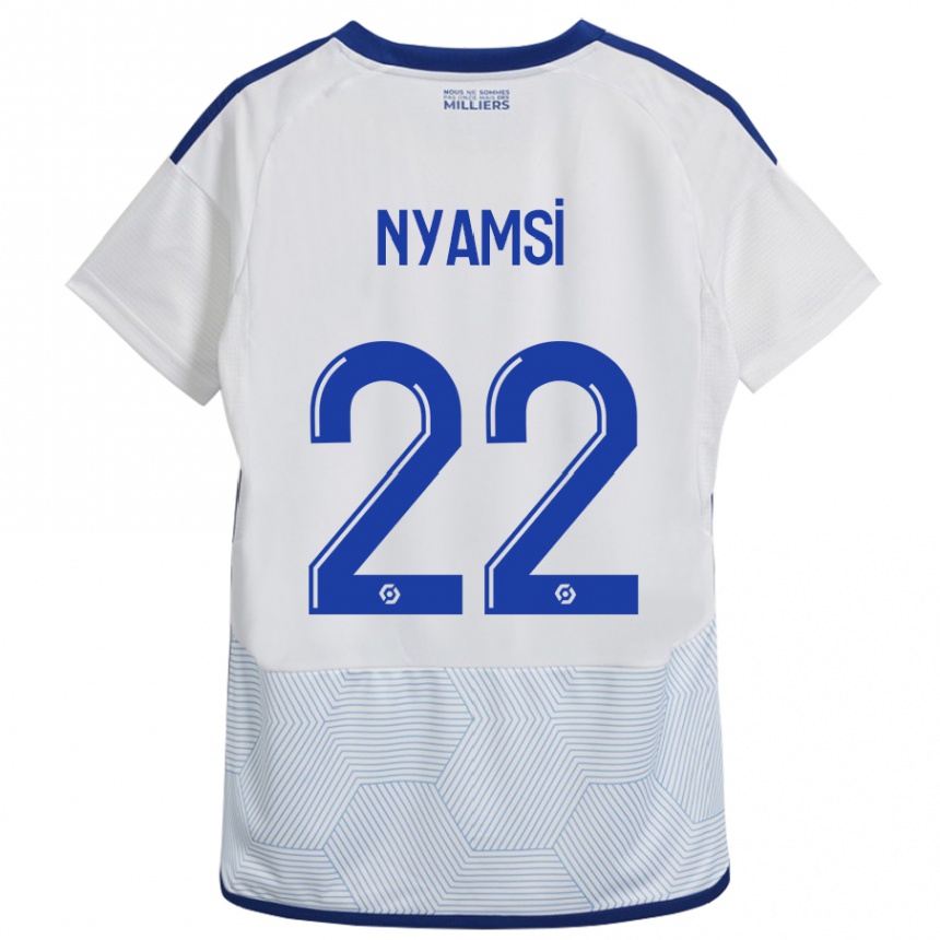 Vyrai Gerzino Nyamsi #22 Baltas Išvykos Marškinėliai 2023/24 T-Shirt