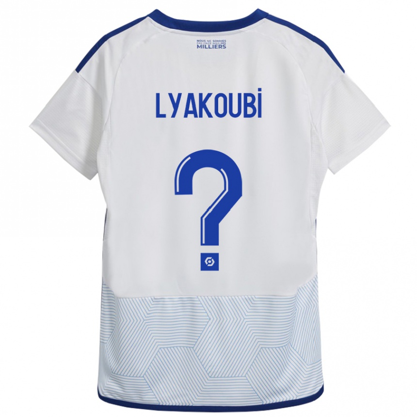 Vyrai Oussama Lyakoubi #0 Baltas Išvykos Marškinėliai 2023/24 T-Shirt
