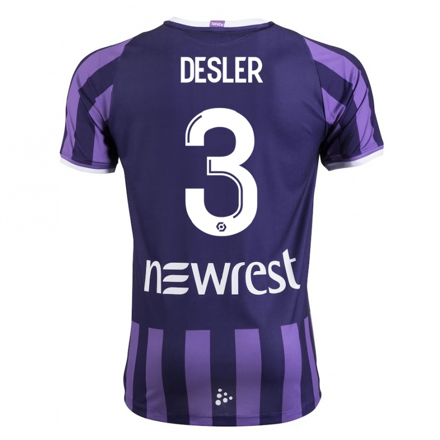 Vyrai Mikkel Desler #3 Violetinė Spalva Išvykos Marškinėliai 2023/24 T-Shirt