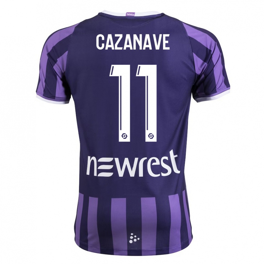 Vyrai Julie Cazanave #11 Violetinė Spalva Išvykos Marškinėliai 2023/24 T-Shirt