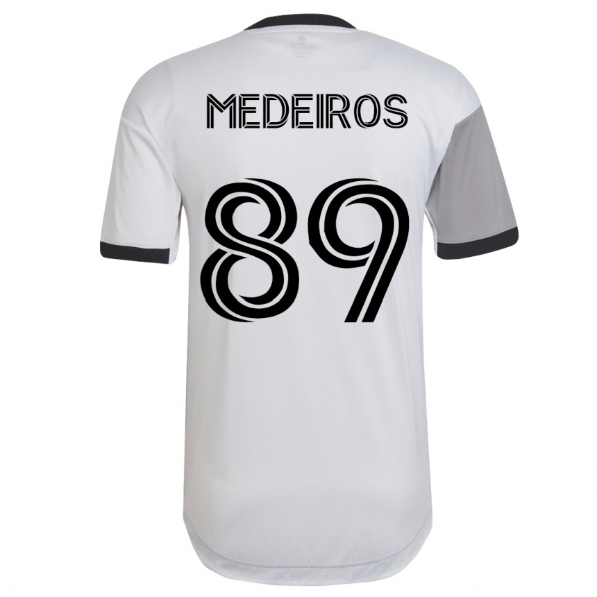 Vyrai Matthew Medeiros #89 Baltas Išvykos Marškinėliai 2023/24 T-Shirt