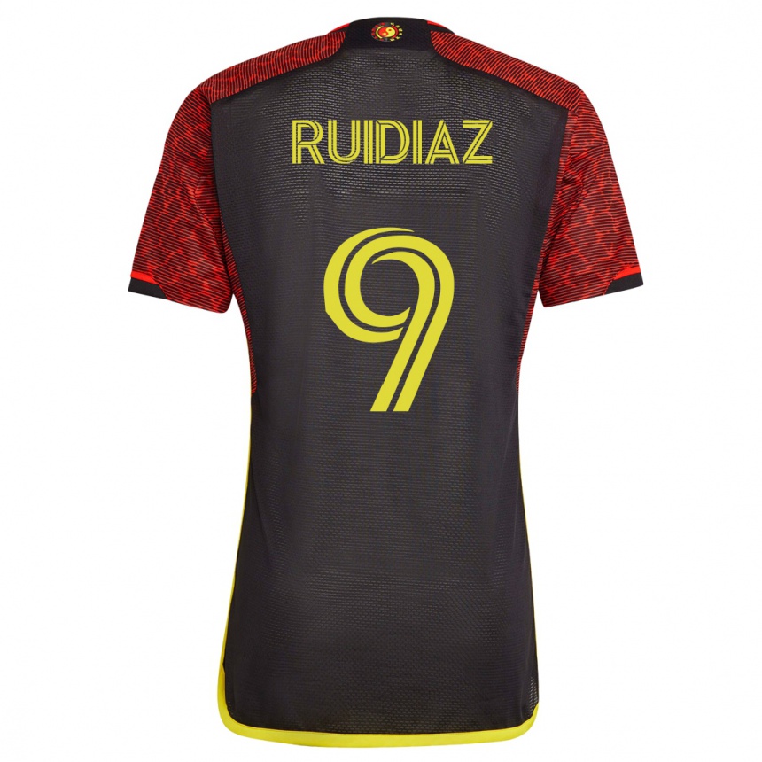 Vyrai Raúl Ruidíaz #9 Oranžinė Išvykos Marškinėliai 2023/24 T-Shirt