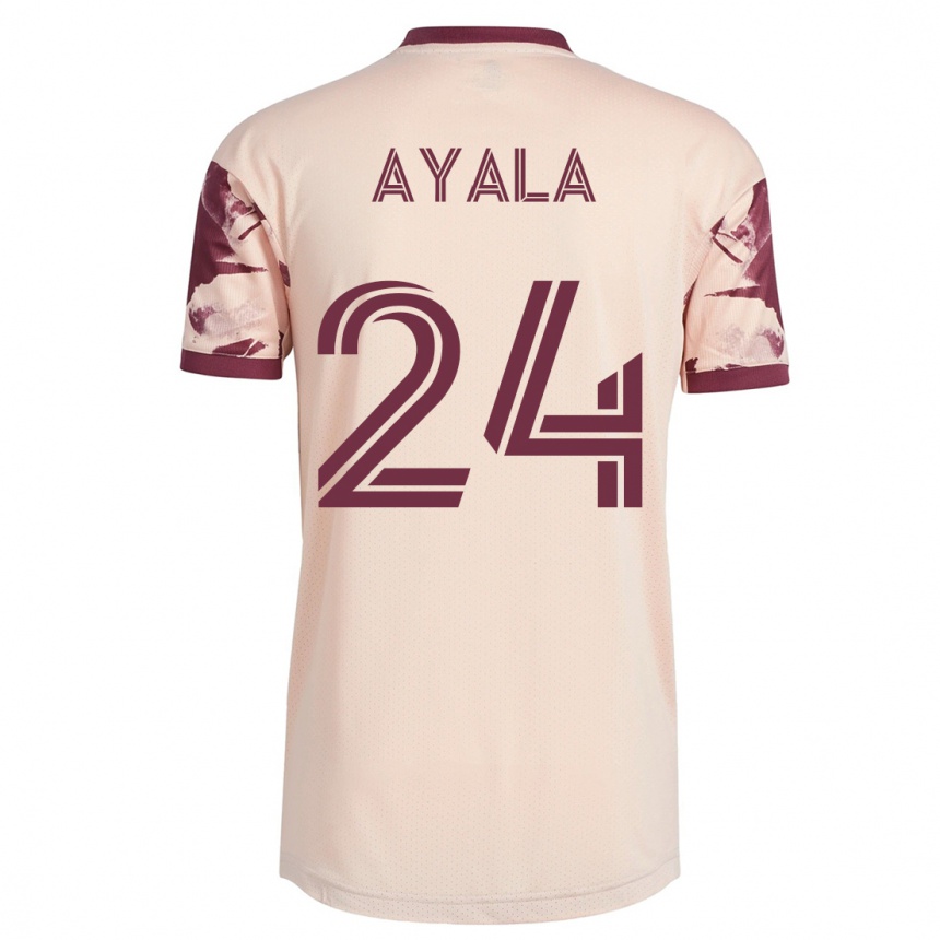 Vyrai David Ayala #24 Beveik Baltas Išvykos Marškinėliai 2023/24 T-Shirt